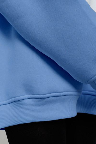 COMBİNE MİCHAİL Χειμερινό μαλακό φαρδύ φούτερ - Crew Neck, Raster Inner Surface, ΜΠΛΕ