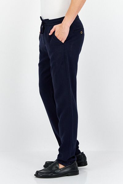 Guess Men Regular Fit Solid Pant, Navy