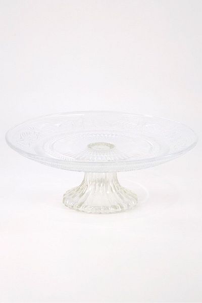 Muy Mucho Luxury Decorative Glass Tray With Embossed Foot, Transparent