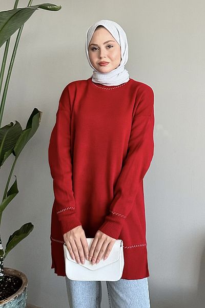 InStyle Pulover de bază roșu din tricotaje