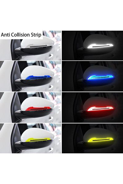jetfast 2 Pieces Yellow Dark Colored - Right and Left Car Mirror Crash Protector Reflective Strip