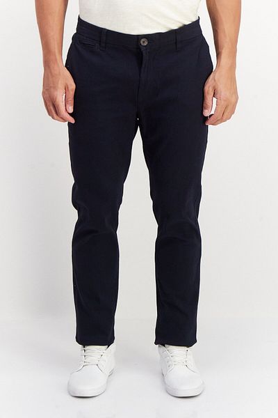 Tahari Men Slim Fit Flex Wiest Flat Front Pants, Navy Blue