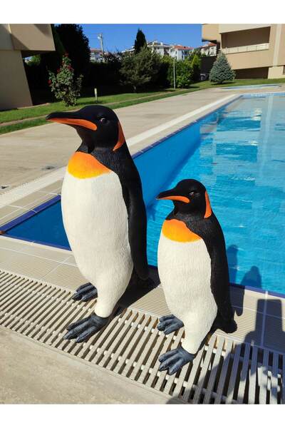 BilgeCe hoMe Penguen ailesi heykeli, Penguen heykeli, Anne Penguen yavru Peng...