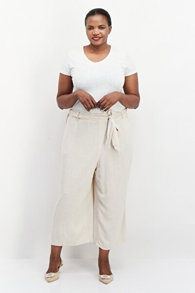 Bar III Women Plus Size Solid Palazzo Pants, Cream