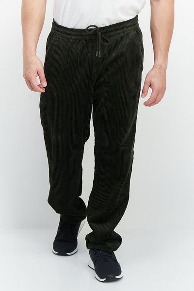 Esprit Men Relaxed Fit Drawstring Ripped Pants, Dark Green