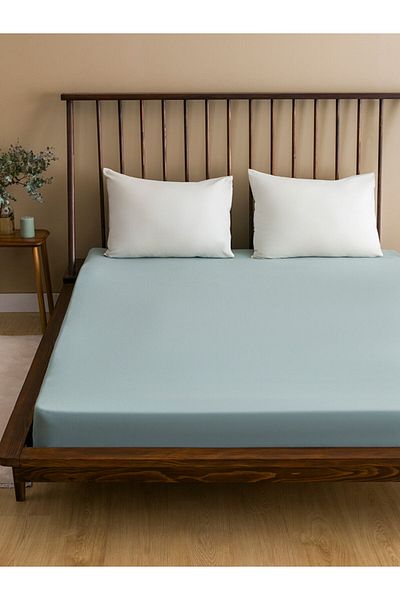 LC Waikiki LCW ملاءة سرير مزدوجة مطاطية من القطن مقاس 160x200x30 سم