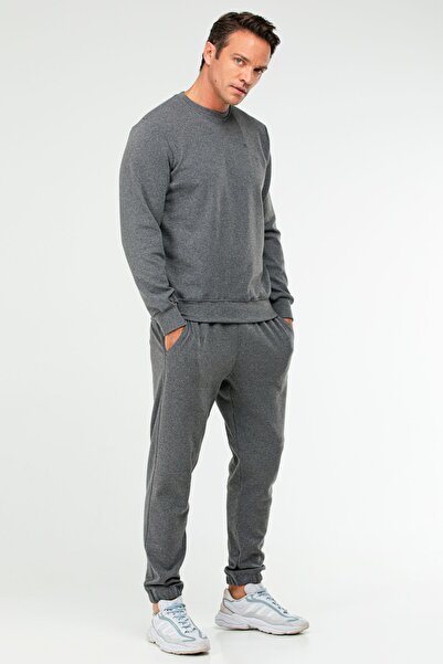 speedlife Anthracite Regular Cotton O Neck Basic ανδρική φόρμα Xa1812