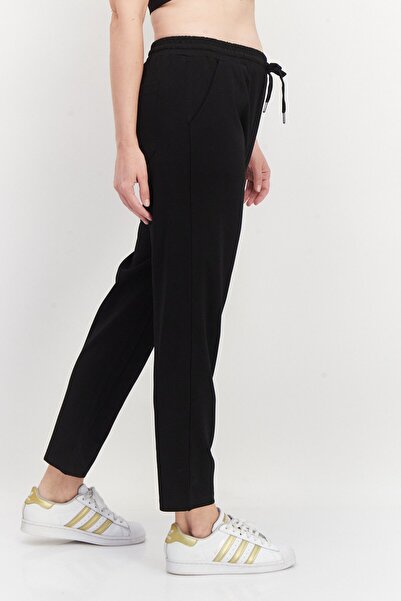 French Connection Women Drawstring Plain Trousers, Black