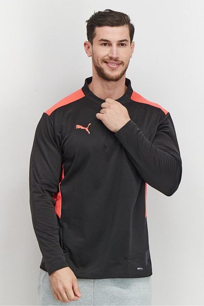 Puma جاكيت رجالي بسحاب بمقاس عادي ومقاس فردي للتدريب 1 و4، باللون الأسود وSunblaze