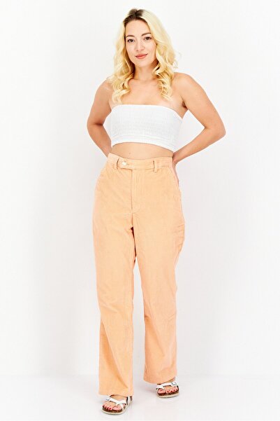 Levi's Women Regular Fit Plain Corduroy Pants, Peach