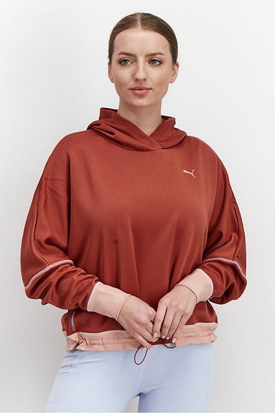 Puma Women Sportswear Fit Hooded Winter Pearl Training Sweatshirt, Maroon