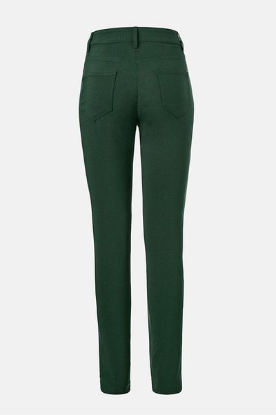 Tchibo Women Regular Fit Solid Trouser Pants, Dark Green