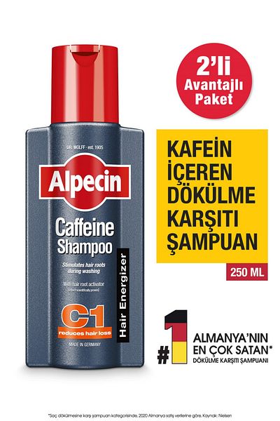 ALPECİN C1 - Caffeinated Anti-Spill Shampoo X2 - Comfortable Cut