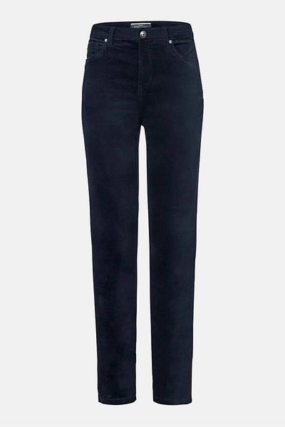 Tchibo Women Slim Fit Velvet Stretchable Trouser, Dark Blue
