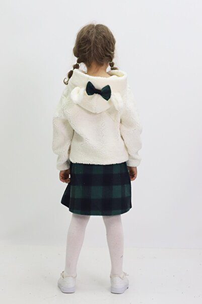 Kamex Plaid Teddy Bear Bag Detailed Girl's Set