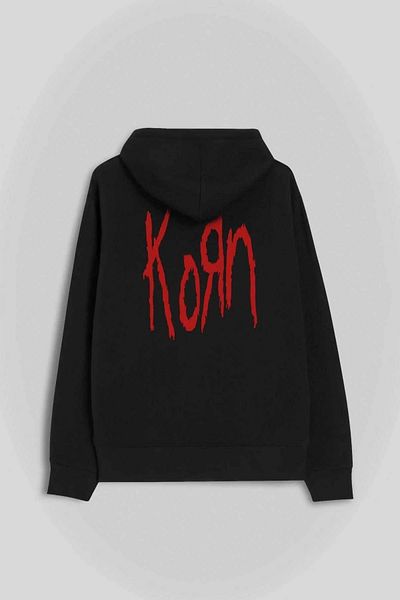 AEMİ Hanorac cu glugă unisex cu model Korn Metal Music Logo