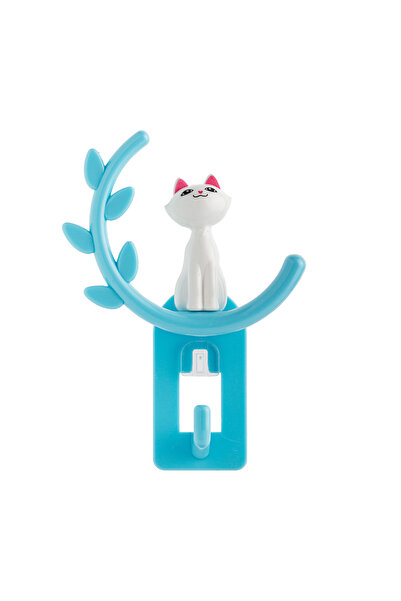 LUCKY CAT Kedili Askılık Tekli Mavi 11.4cm X 8.2cm X 3.6cm