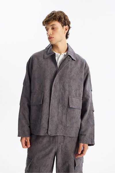 GIESTO Anthracite Patterned Thin Jacket