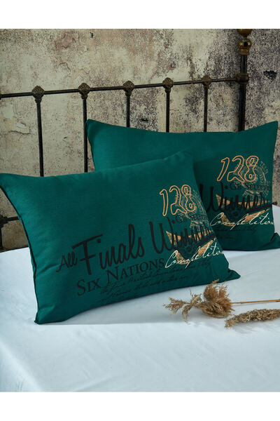 Komfort Home Printed Cotton Silicone Filled Pillow 50x70 Cm / 2 Pieces