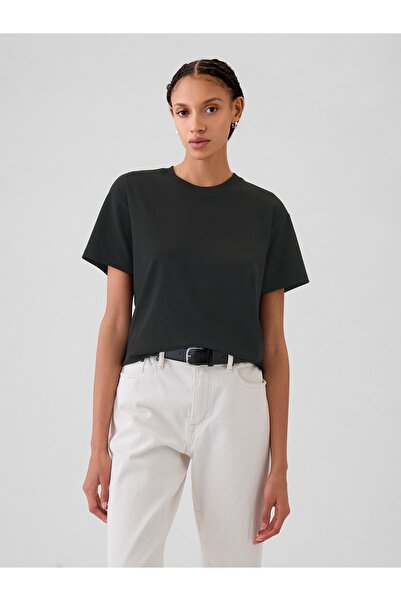 GAP Kadın Siyah Supima® Pamuk Relaxed Tshirt