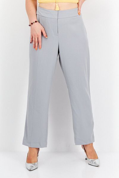 Kasper Women Plus Size Solid Straight Leg Pants, Grey