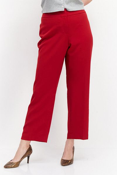 Kasper Women Plus Size Textured Pants, Red
