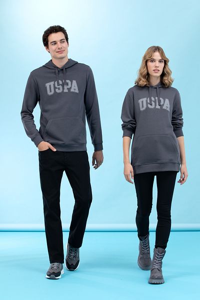 U.S. Polo Assn. Hanorac de bază cu glugă antracit 50273736 -vr006