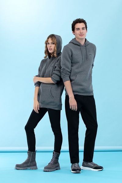 U.S. Polo Assn. Hanorac de bază cu glugă Antracit Melange 50273935 -VR081