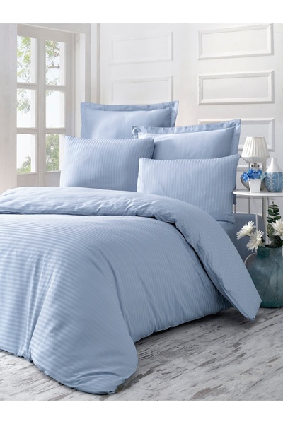 Komfort Home Single Exclusive Deluxe Satin Duvet Cover Set (LN BLUE)