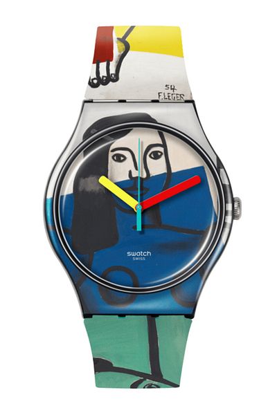 Swatch Tate Gallery Leger's Two Women Holding Flowers Suoz363 - Unisex Wristwatch