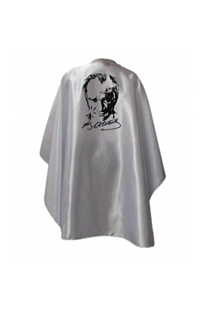 KostümBU Atatürk Baskılı Beyaz Pelerin