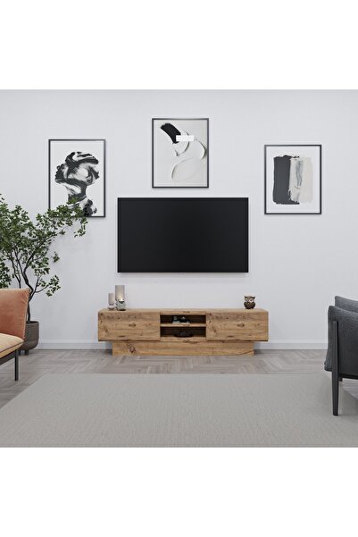 AYMOBSAN Liva Tv Sehpası Bazalı 160 Cm - Atlantik Çam