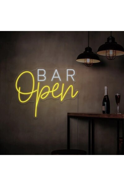 NEON LED KAYSERİ Open BAR Yazılı Neon Tabela