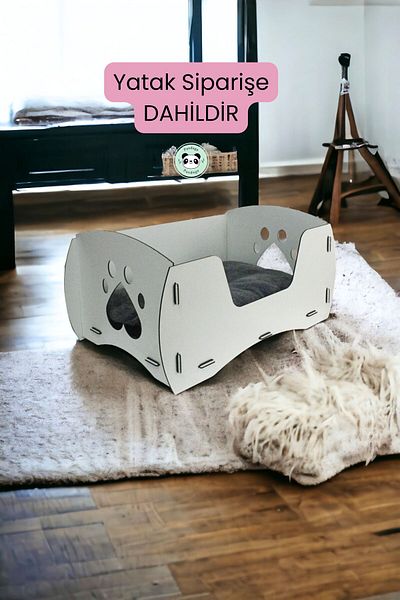 Pandogo Cat Bed Wooden White Color Model 6
