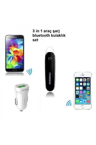 Paleon Fineblue Fsx2 3 in 1 (araba) araç şarj aleti + kablosuz bluetooth kula...