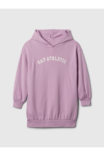 GAP Kız Çocuk Lila Vintage Soft Gap Logo Sweatshirt Elbise