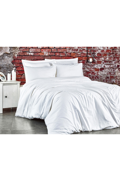 Komfort Home Single Striped Cotton Satin Bedding Set