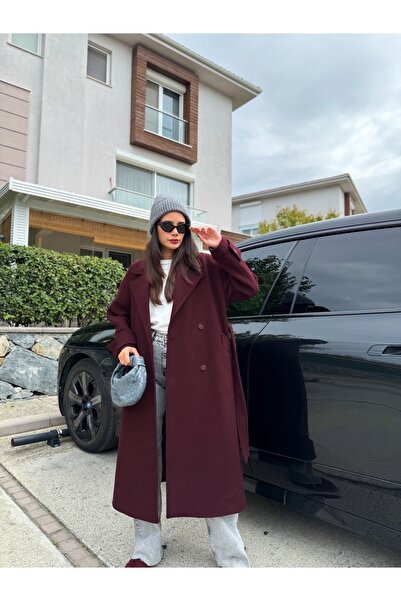 ESRAHELVACI Παλτό Claret Red Wool Blended Premium Blend