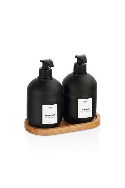 MCK Plus Set dozator de săpun lichid Cool - Imagini de lux pentru bucătărie și dozator de detergent