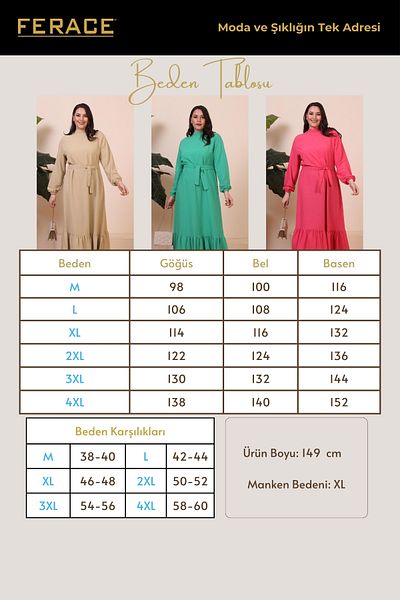 Ferace Large Size Dress Long Sleeve Women's Hijab Dress Pleated