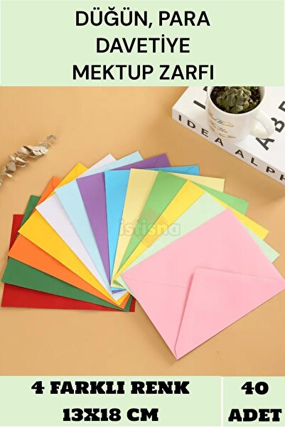 İstisna 40 Adet 13X18 CM Karışık 4 Farklı Renk Hediye Doğum Günü Dilekleri Dü...