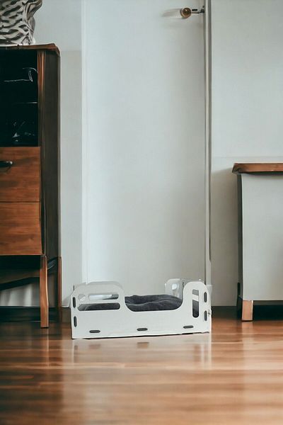 Pandogo Cat Bed Wooden White Color Model 4