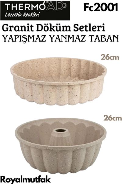 ThermoAD 26cm Granite Cast Pie and Cake Mold - Tight Sliced Mink