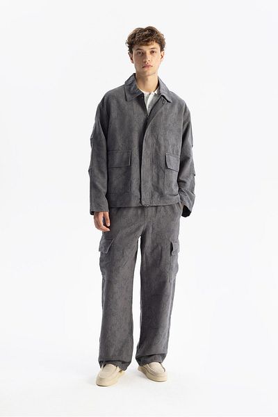 GIESTO Anthracite Patterned Thin Jacket