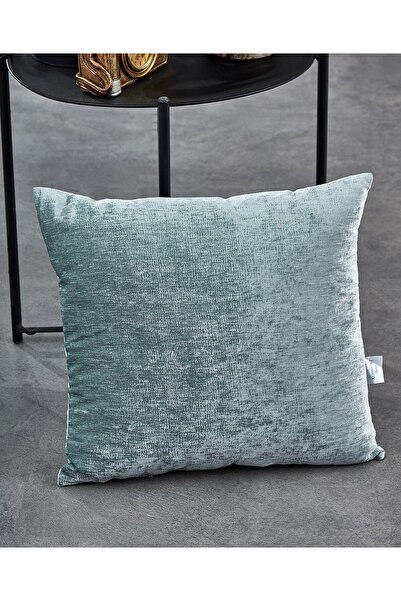 Komfort Home وسادة رمي زرقاء سادة مع حشوة داخلية 45x45 سم / 4 قطع