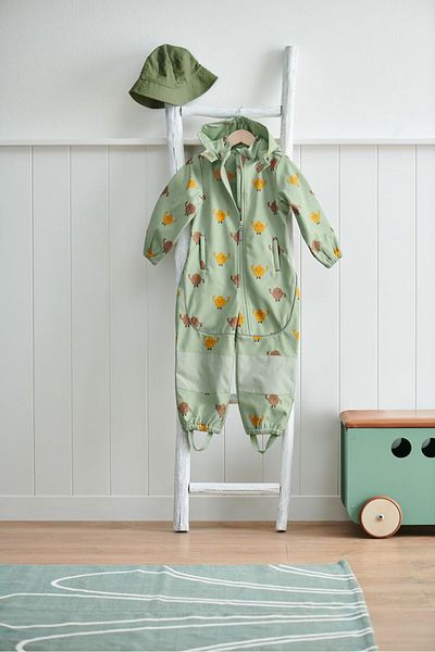 Tchibo Toddlers Boy Allover Print Coverall Jacket, Green Combo