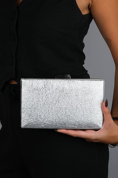 LuviShoes ABLE Damen-Abendtasche mit silbernem Aufdruck