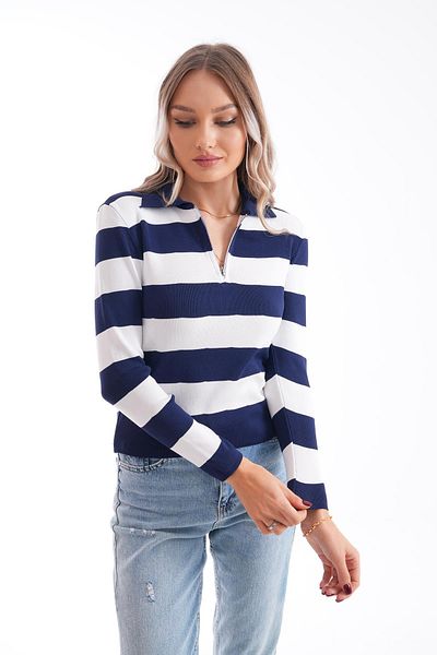 ŞİMAL Women's Line Patterned Zipper Detailed Knitwear Knitted Sweater 245181   -