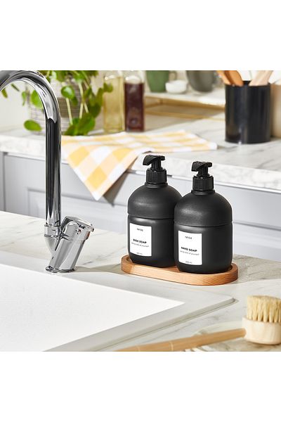 MCK Plus Set dozator de săpun lichid Cool - Imagini de lux pentru bucătărie și dozator de detergent