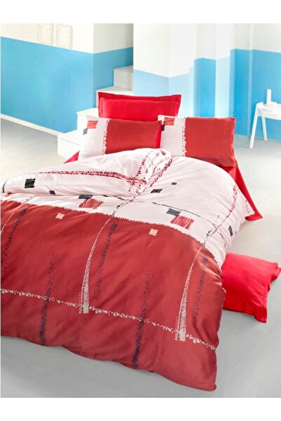 Komfort Home طقم غطاء لحاف Ranforce فردي (نيلا أحمر)
